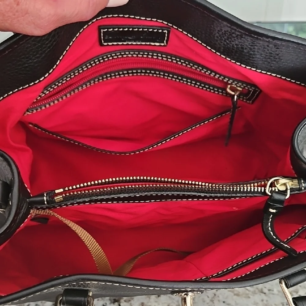 Dooney & Bourke Black Satchel with Polished Leather - Picture 3 of 5